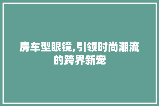 房车型眼镜,引领时尚潮流的跨界新宠