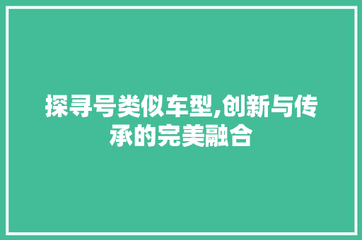 探寻号类似车型,创新与传承的完美融合