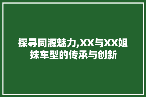 探寻同源魅力,XX与XX姐妹车型的传承与创新