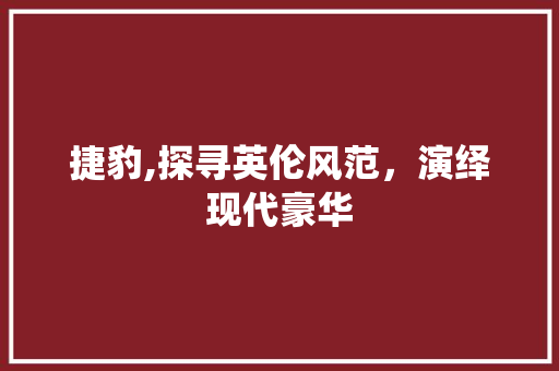 捷豹,探寻英伦风范，演绎现代豪华