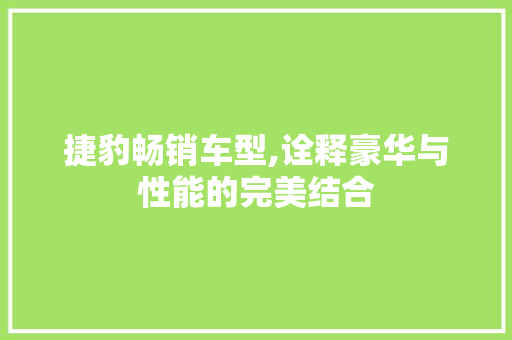 捷豹畅销车型,诠释豪华与性能的完美结合