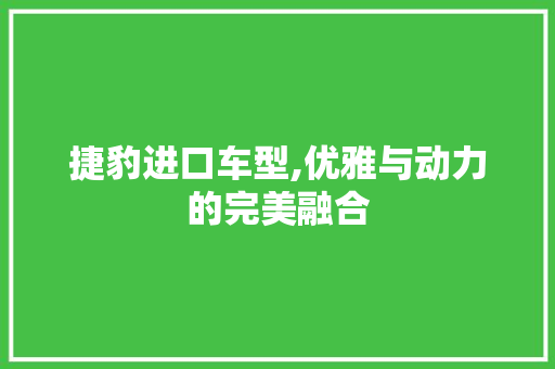 捷豹进口车型,优雅与动力的完美融合 底盘配件