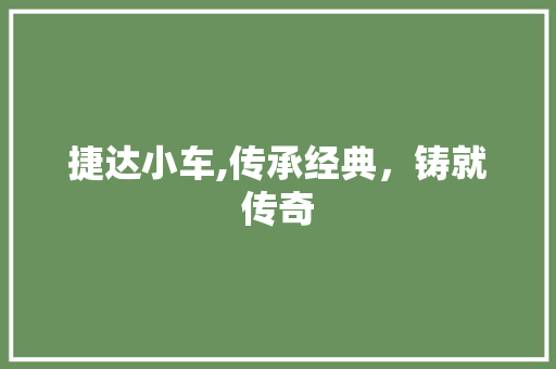 捷达小车,传承经典，铸就传奇