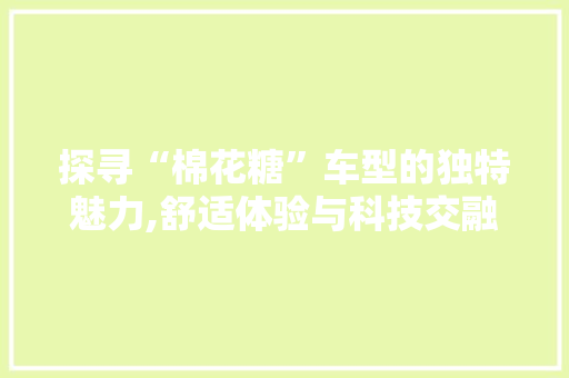 探寻“棉花糖”车型的独特魅力,舒适体验与科技交融的典范