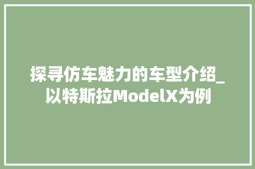 探寻仿车魅力的车型介绍_以特斯拉ModelX为例