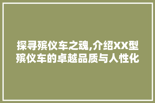 探寻殡仪车之魂,介绍XX型殡仪车的卓越品质与人性化设计