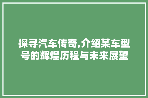 探寻汽车传奇,介绍某车型号的辉煌历程与未来展望