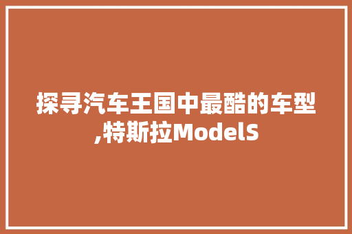 探寻汽车王国中最酷的车型,特斯拉ModelS