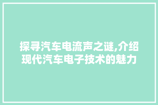 探寻汽车电流声之谜,介绍现代汽车电子技术的魅力