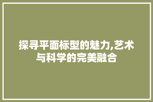 探寻平面标型的魅力,艺术与科学的完美融合