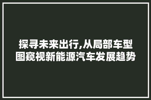 探寻未来出行,从局部车型图窥视新能源汽车发展趋势