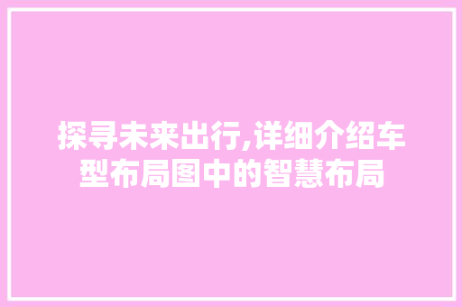 探寻未来出行,详细介绍车型布局图中的智慧布局