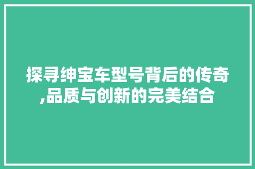 探寻绅宝车型号背后的传奇,品质与创新的完美结合