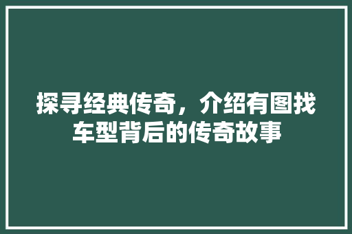 探寻经典传奇，介绍有图找车型背后的传奇故事
