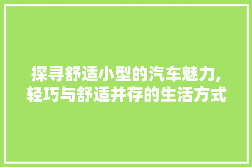 探寻舒适小型的汽车魅力,轻巧与舒适并存的生活方式