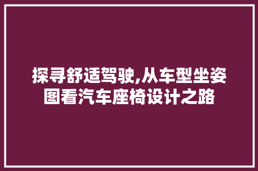 探寻舒适驾驶,从车型坐姿图看汽车座椅设计之路