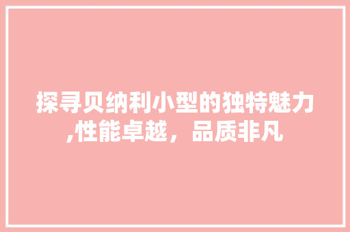 探寻贝纳利小型的独特魅力,性能卓越，品质非凡