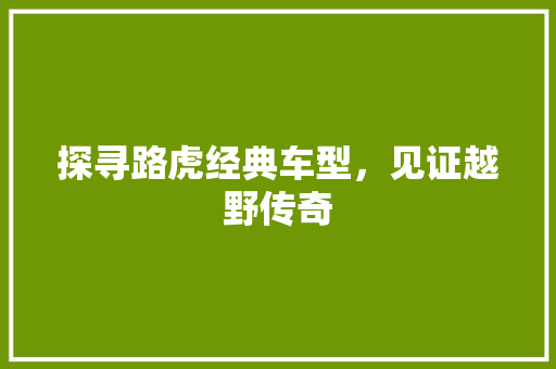 探寻路虎经典车型，见证越野传奇 车灯配件