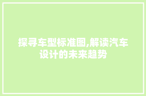 探寻车型标准图,解读汽车设计的未来趋势