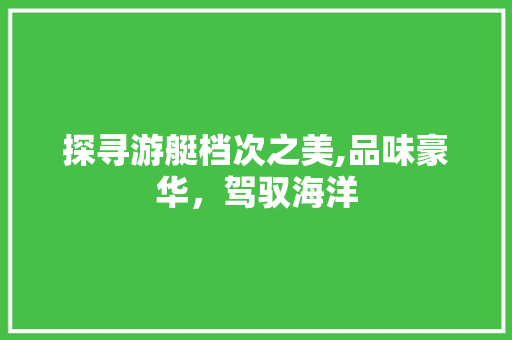 探寻游艇档次之美,品味豪华，驾驭海洋