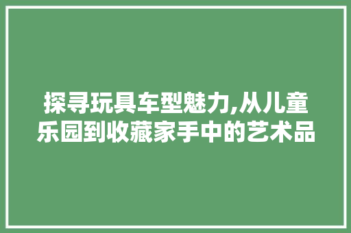 探寻玩具车型魅力,从儿童乐园到收藏家手中的艺术品