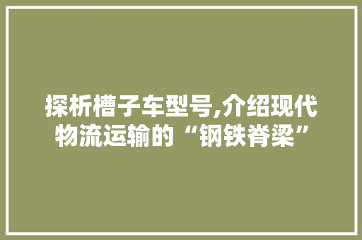 探析槽子车型号,介绍现代物流运输的“钢铁脊梁”
