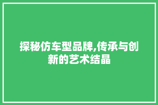 探秘仿车型品牌,传承与创新的艺术结晶