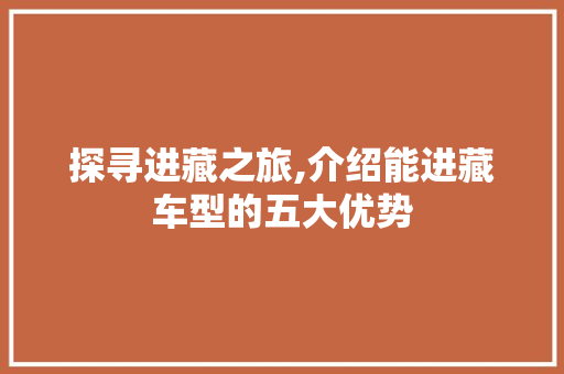 探寻进藏之旅,介绍能进藏车型的五大优势