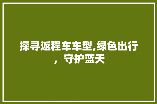探寻返程车车型,绿色出行，守护蓝天
