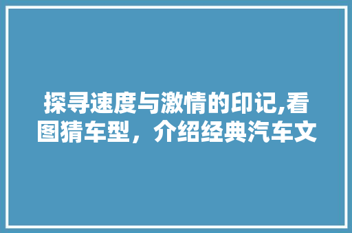 探寻速度与激情的印记,看图猜车型，介绍经典汽车文化