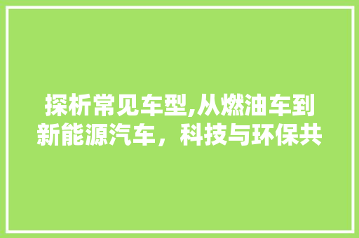 探析常见车型,从燃油车到新能源汽车，科技与环保共舞