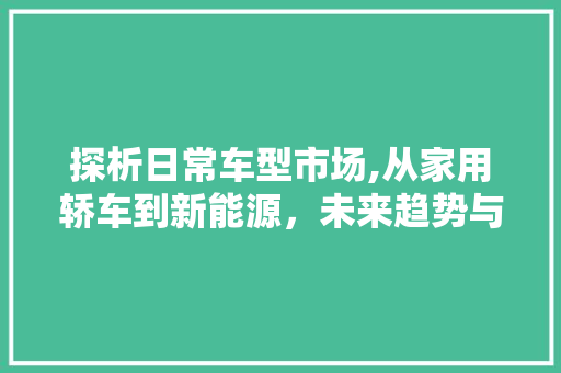 探析日常车型市场,从家用轿车到新能源，未来趋势与选择指南