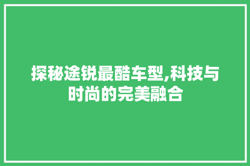 探秘途锐最酷车型,科技与时尚的完美融合