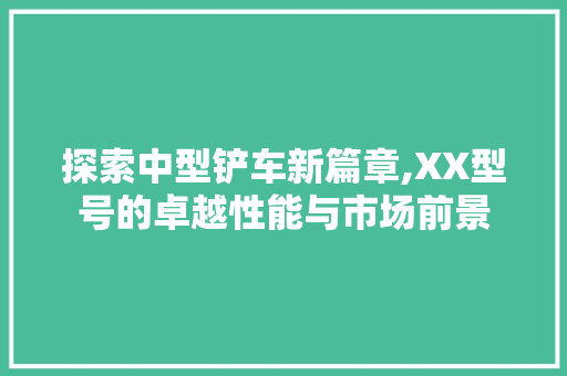 探索中型铲车新篇章,XX型号的卓越性能与市场前景