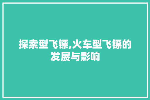 探索型飞镖,火车型飞镖的发展与影响