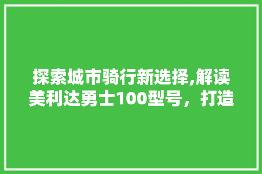 探索城市骑行新选择,解读美利达勇士100型号，打造绿色出行新时尚