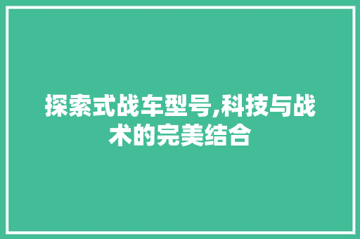 探索式战车型号,科技与战术的完美结合