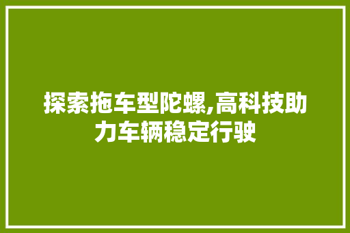 探索拖车型陀螺,高科技助力车辆稳定行驶