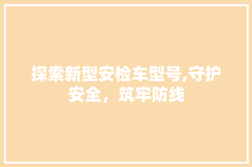探索新型安检车型号,守护安全，筑牢防线