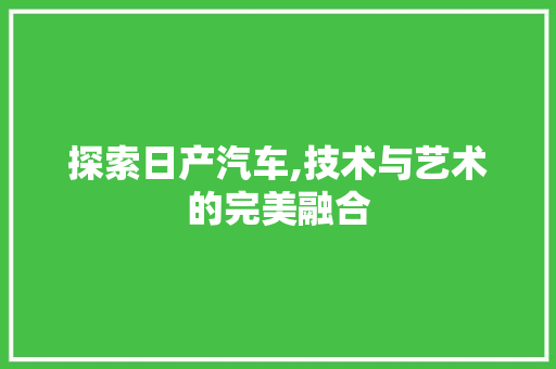 探索日产汽车,技术与艺术的完美融合