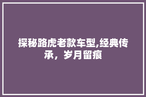 探秘路虎老款车型,经典传承，岁月留痕