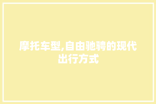 摩托车型,自由驰骋的现代出行方式