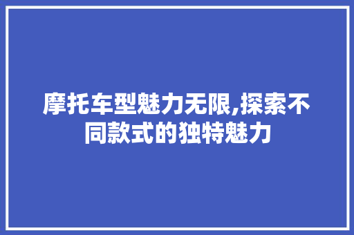 摩托车型魅力无限,探索不同款式的独特魅力
