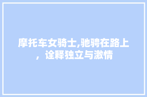 摩托车女骑士,驰骋在路上，诠释独立与激情 汽车配件