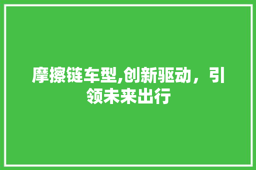 摩擦链车型,创新驱动，引领未来出行