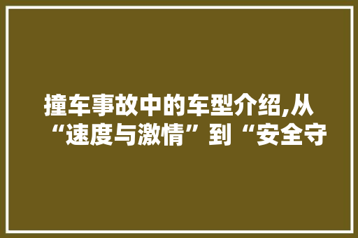 撞车事故中的车型介绍,从“速度与激情”到“安全守护”