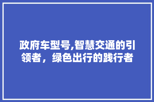 政府车型号,智慧交通的引领者，绿色出行的践行者