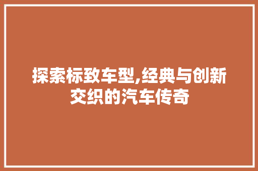 探索标致车型,经典与创新交织的汽车传奇