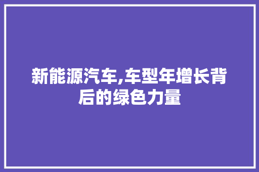 新能源汽车,车型年增长背后的绿色力量