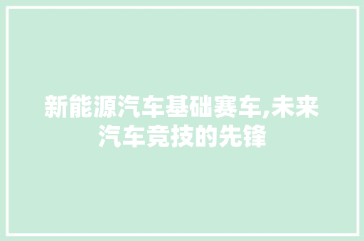 新能源汽车基础赛车,未来汽车竞技的先锋